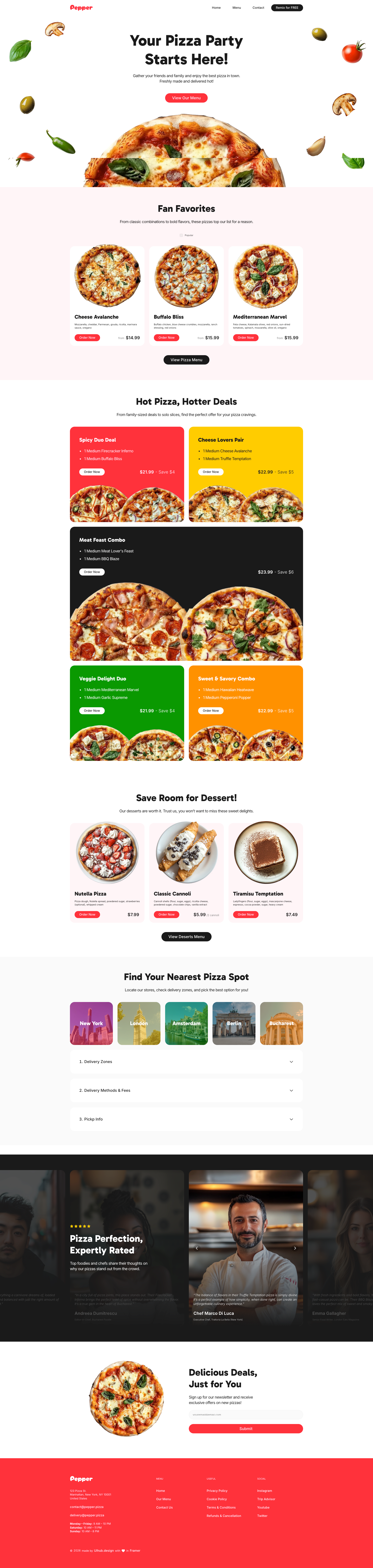 Site de pizzaria criado pela Bapweb